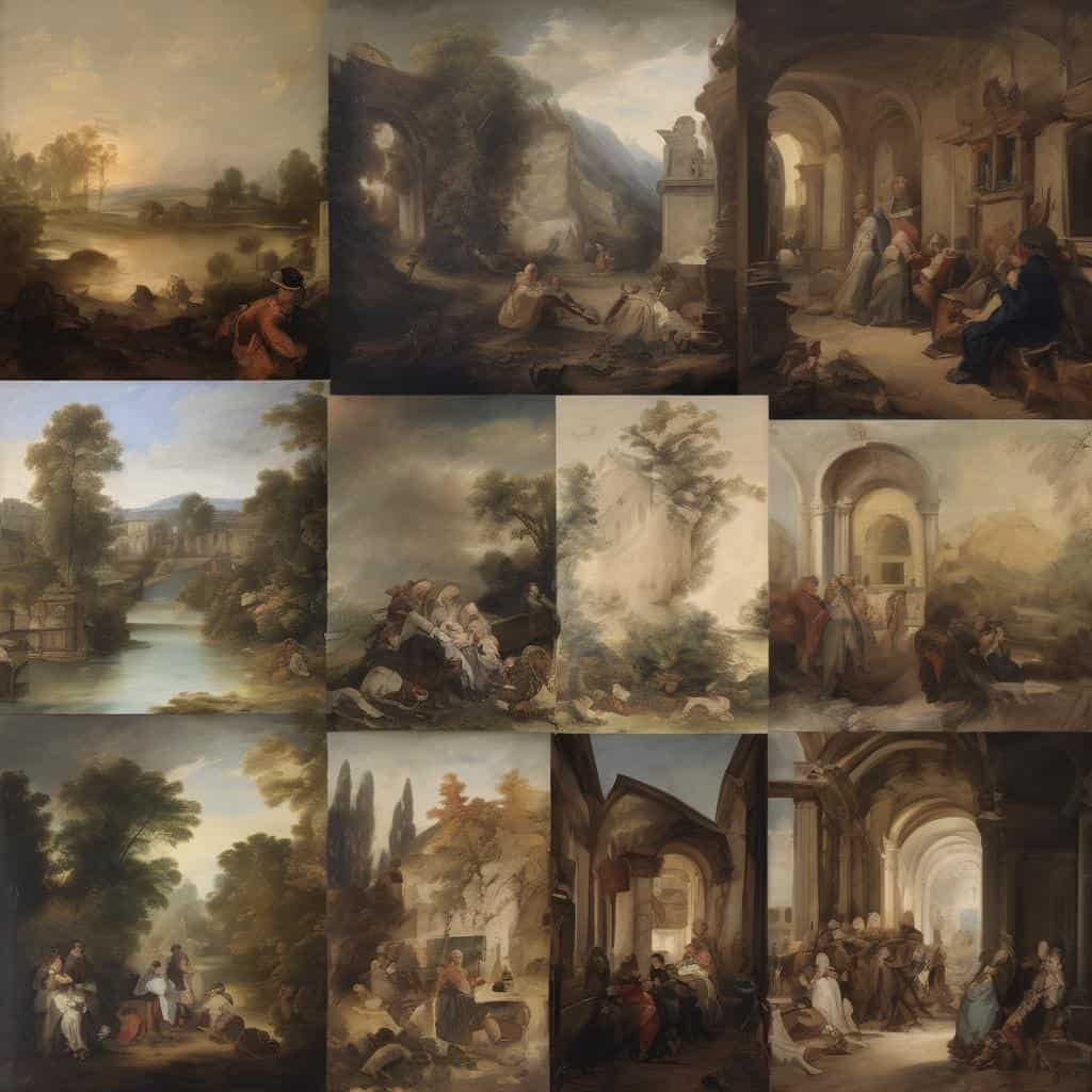 Φωτογραφία με έγχρωμα έργα τέχνης και τοπία από γυναικεία ματιά στην εικαστική δημιουργία.